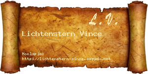 Lichtenstern Vince névjegykártya